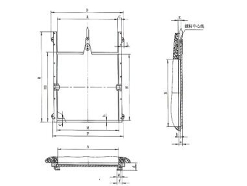 PZ小型平板鑄鐵閘門結(jié)構(gòu)布置圖