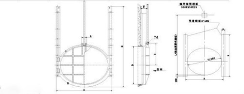 AYZ型dn300暗桿式鑄鐵圓閘門外形安裝技術(shù)尺寸參數(shù)